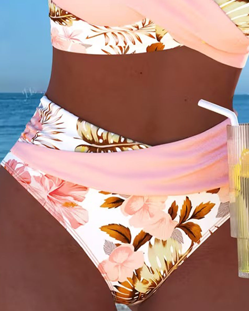 Jolina | Floral Contrast Split Bikini