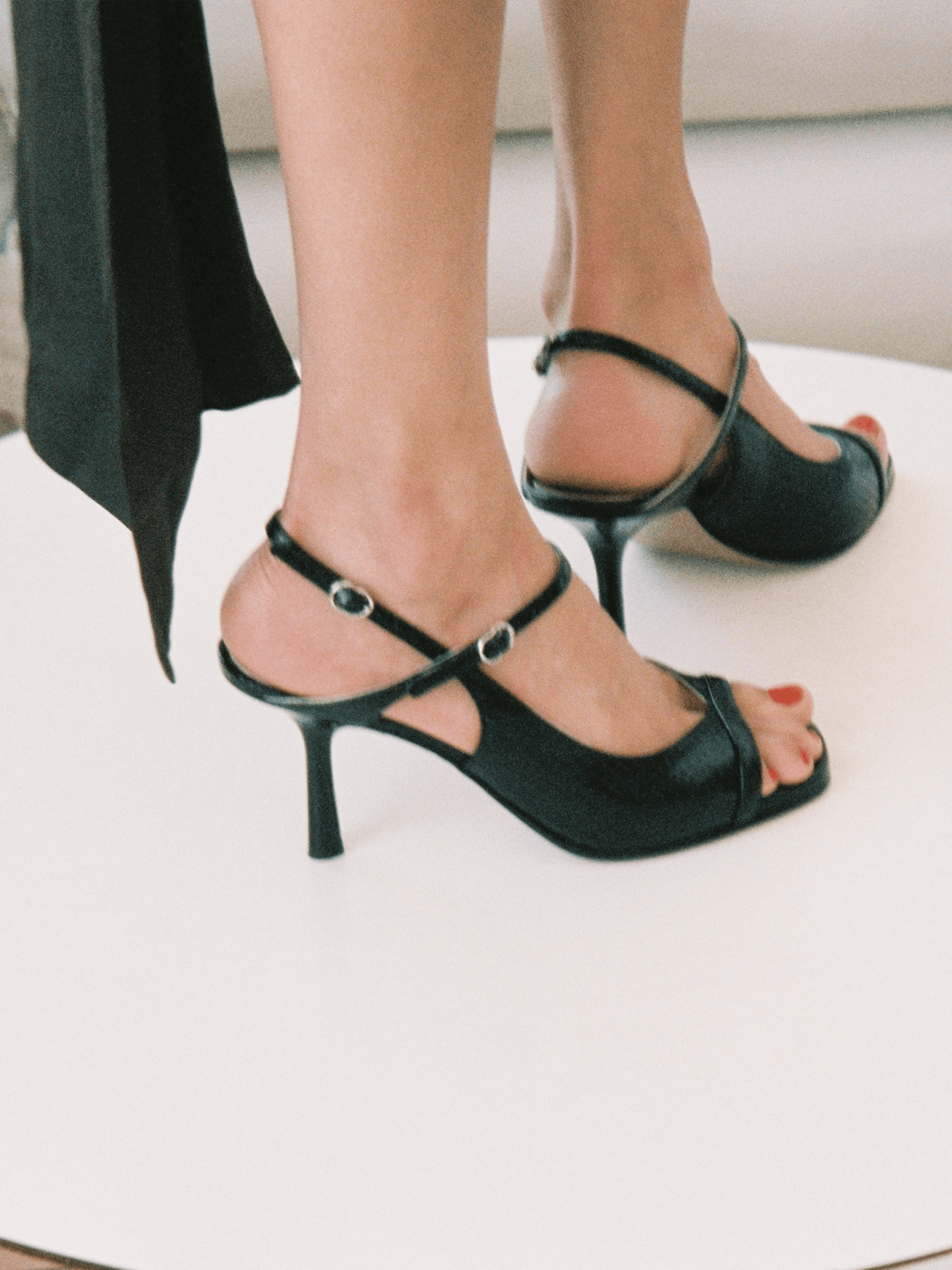 Fleur | Embossed Thin-Heel Sandals