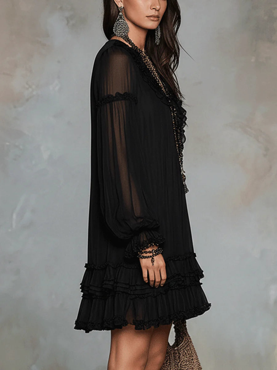 Junie | Ruffle Trim Mini Dress