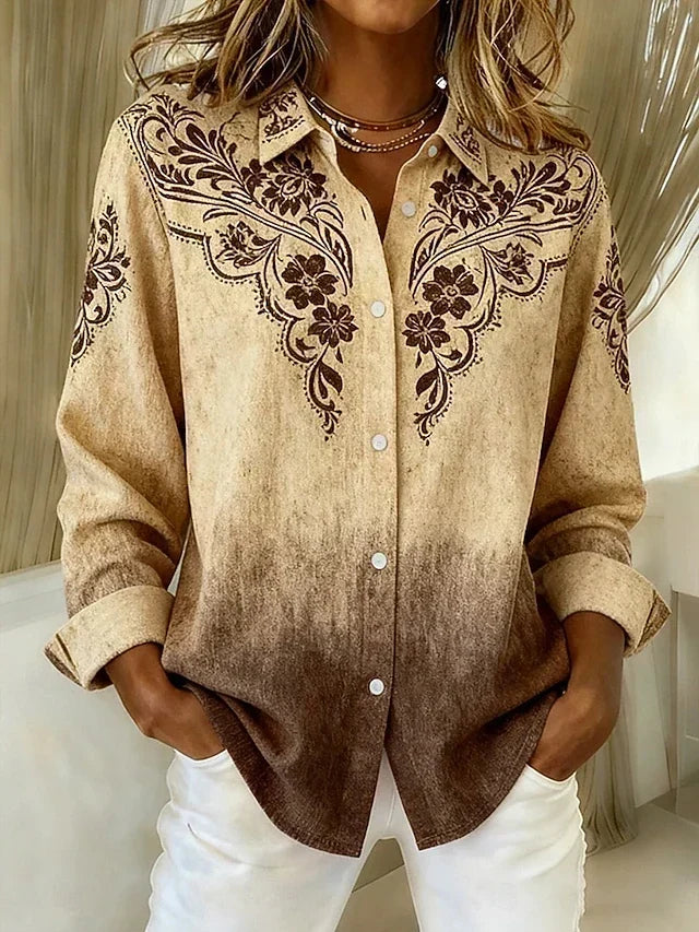 Willa | Vintage Western Floral Button Blouse