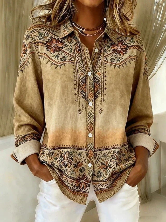 Annabel | Vintage Floral Button Front Blouse
