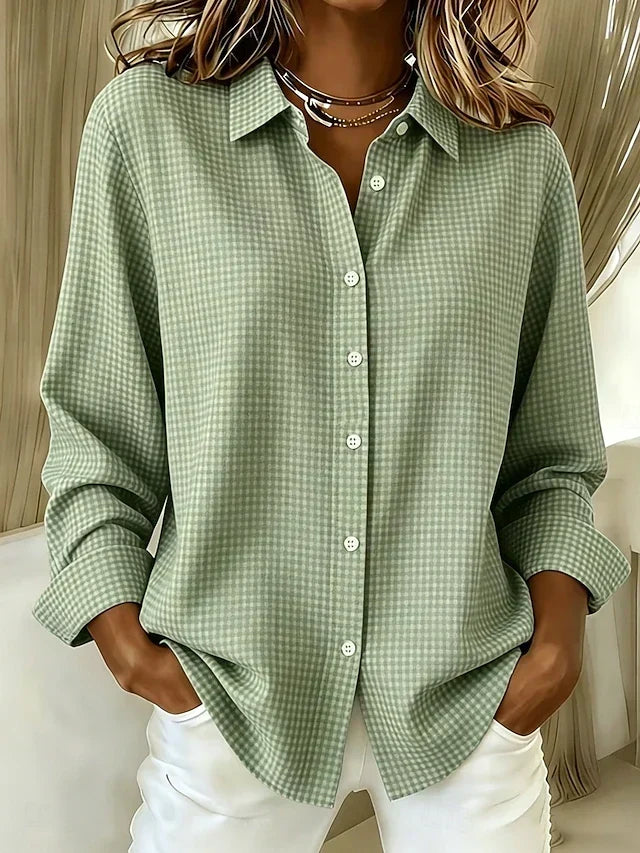 Bettina | Relaxed Gingham Button-Front Blouse