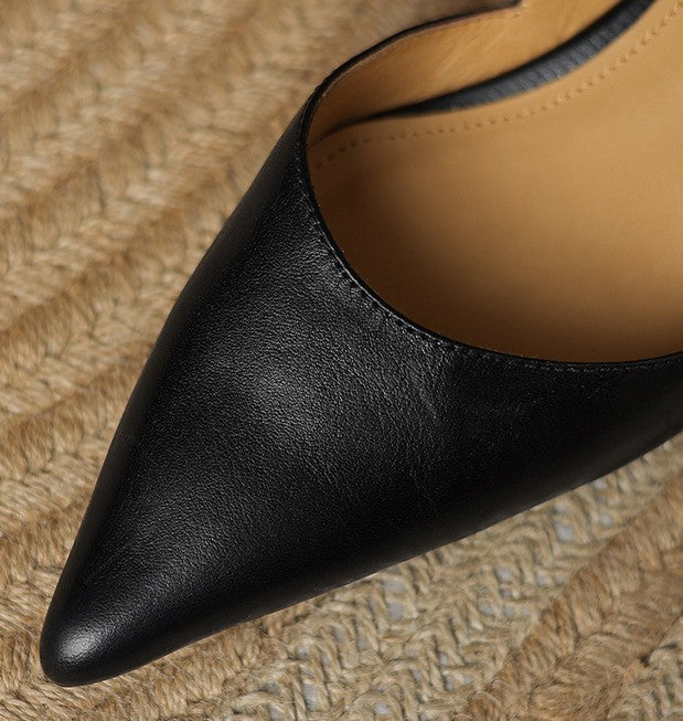 Ceyra Leather Kitten Heels