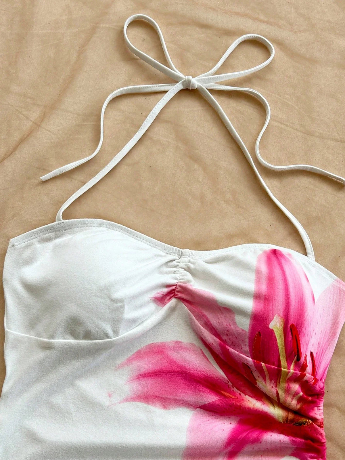 Liesel | Floral Halter Asymmetric Mini Dress
