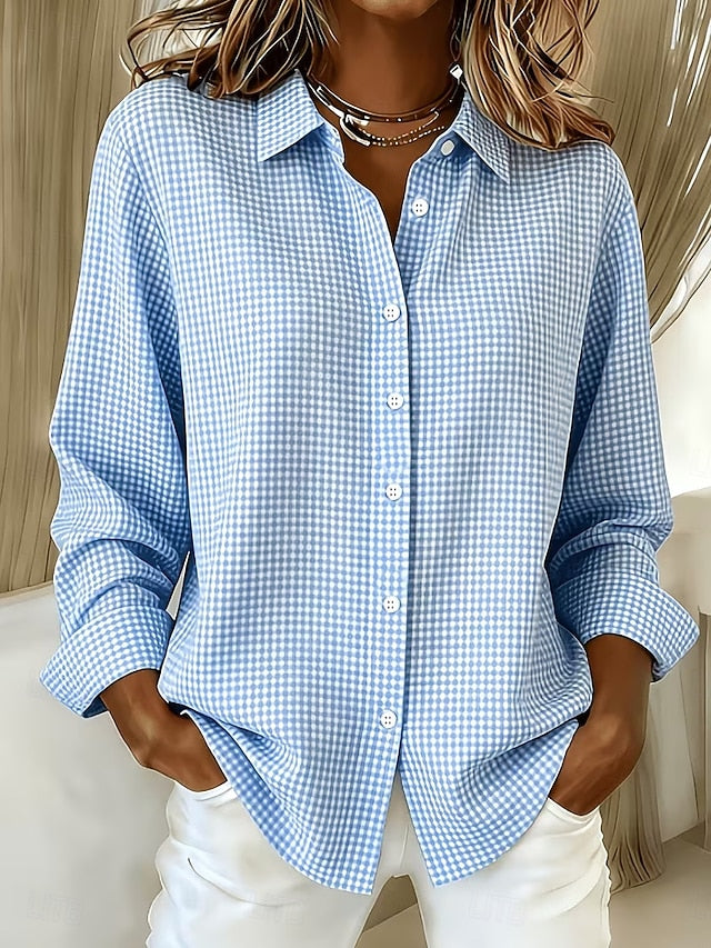 Bettina | Relaxed Gingham Button-Front Blouse