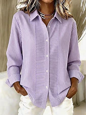 Odile | Casual Striped Button Front Blouse