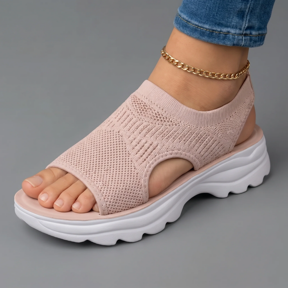 Noelle | Mesh Adjustable Strap Sandals
