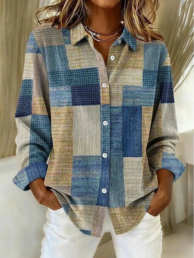 Primrose | Vintage Patchwork Button Front Blouse
